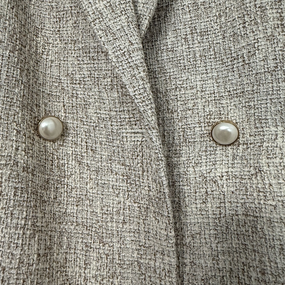 H&M Tweed Cream and Beige Blazer - Picture 3 of 4